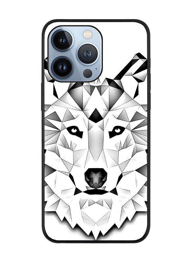 Stylizedd Rugged Black edge case for Apple iPhone 13 Pro Slim fit Soft Case Flexible Rubber Edges Anti Drop TPU Gel Thin Cover - Poly Wolf - Image 1