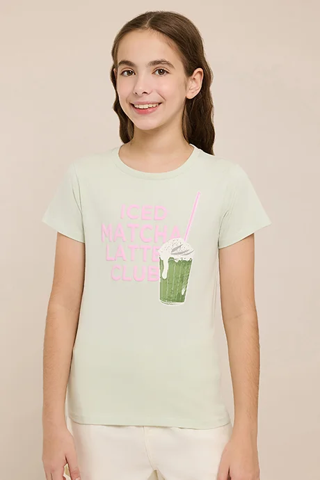 R&B Printed T-Shirt with Crew Neck and Short Sleeves