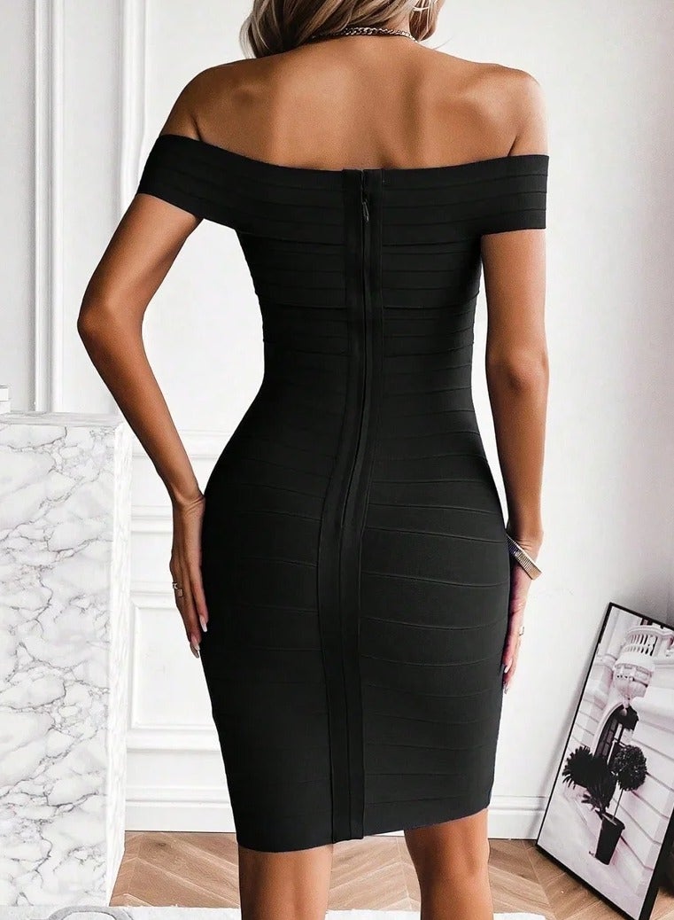 Madam Uniq Off-Shoulder Bandage Dress - Image 2