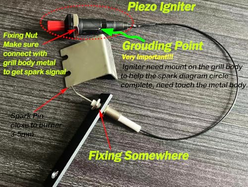 MENSI 11.8” Universal LP Propane Natural Push Button Piezo Igniter Kit for Gas Grill,Range,Heater,Stove Spaker Generator Ignition Set 2PCS/Lot - Image 3