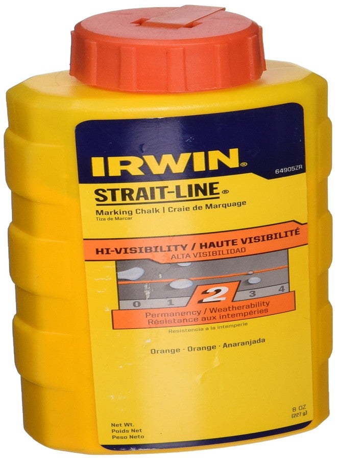 إيروين طباشير تحديد عالي الوضوح STRAIT-LINE من IRWIN Tools، 8 أونصة، برتقالي (64905ZR)، عبوة من قطعة واحدة - Image 1