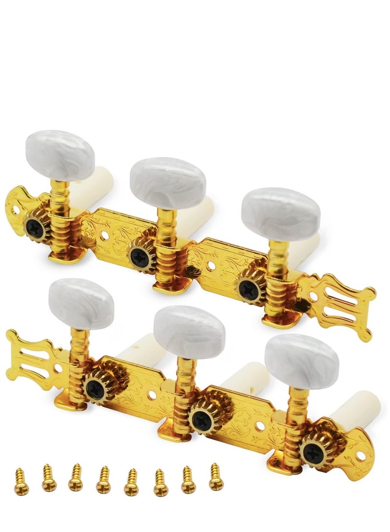 SYOSI A set of 1R1L Gold Classical Guitar Tuning Pegs Keys Tuners Machine Heads - Image 1