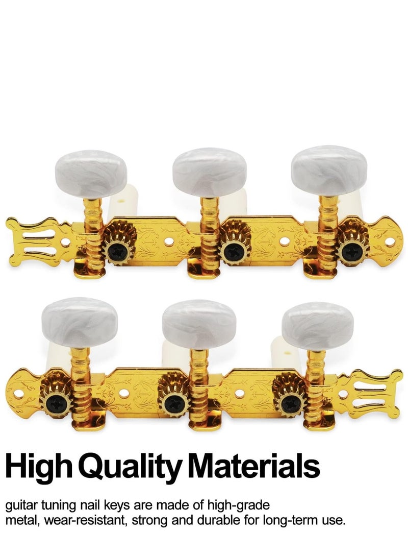 SYOSI A set of 1R1L Gold Classical Guitar Tuning Pegs Keys Tuners Machine Heads - Image 2