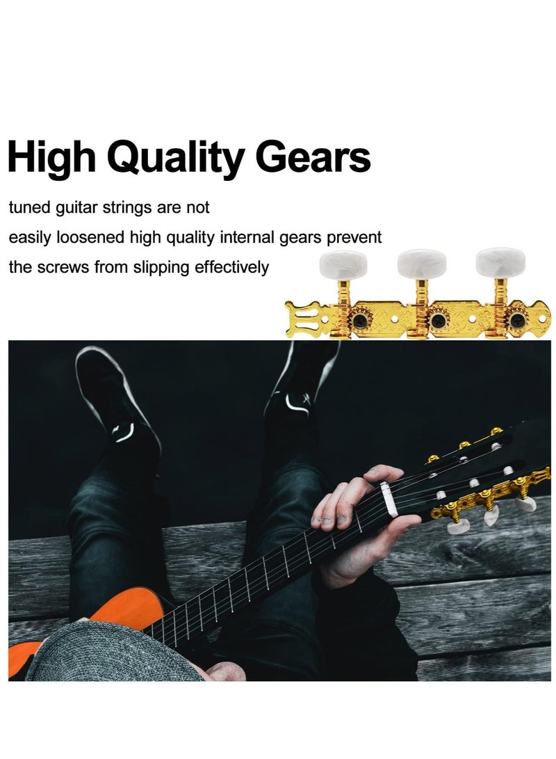 SYOSI A set of 1R1L Gold Classical Guitar Tuning Pegs Keys Tuners Machine Heads - Image 4