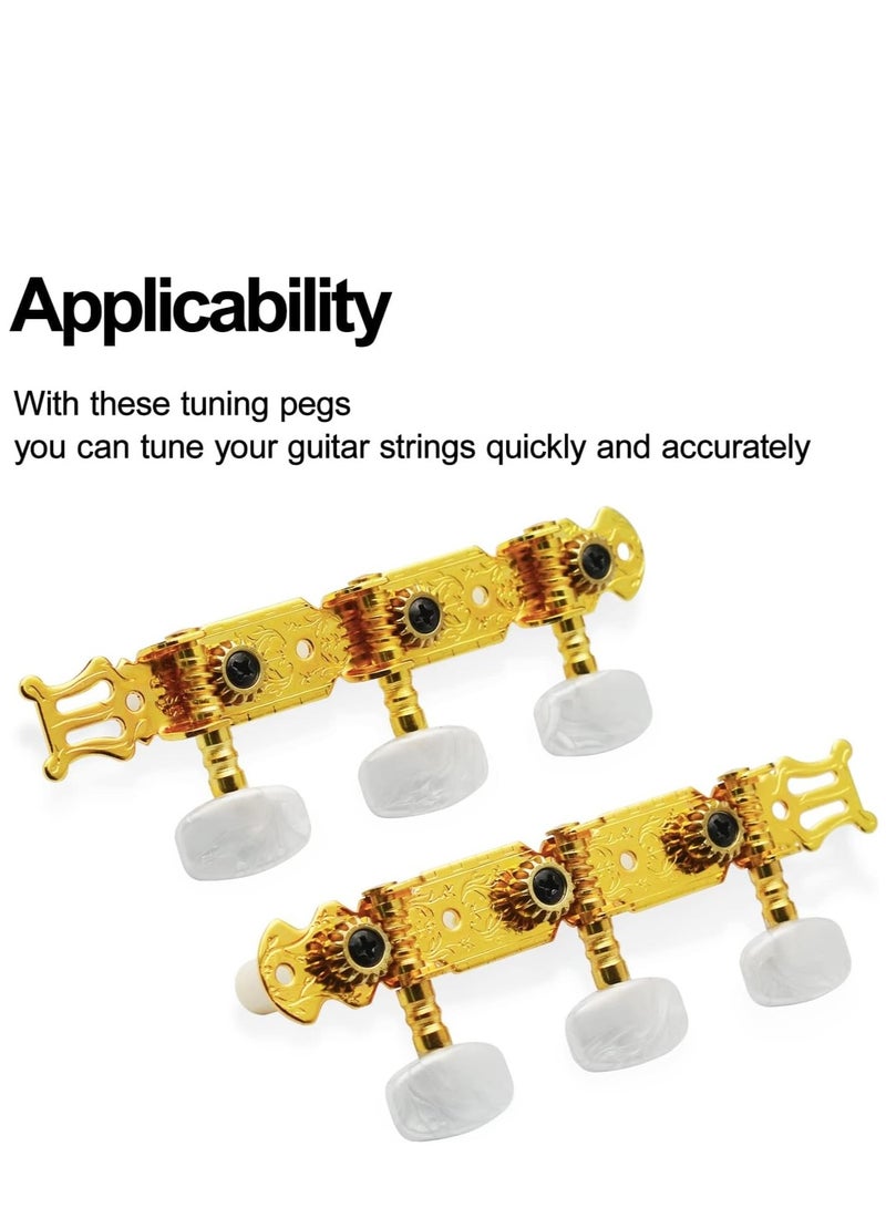 SYOSI A set of 1R1L Gold Classical Guitar Tuning Pegs Keys Tuners Machine Heads - Image 5
