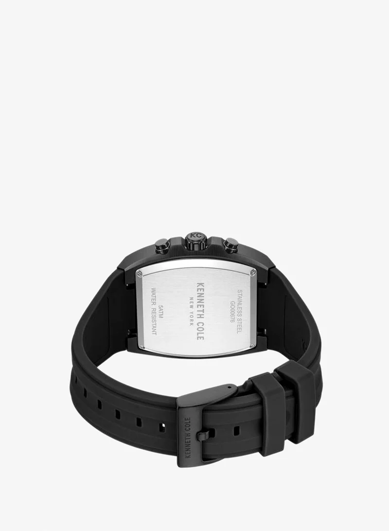 Kenneth Cole New York black FiDi Men's 41.5mm Chronograph Watch with Black Dial & Silicone Strap for Men | Best Price UAE