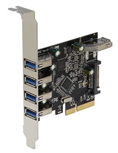 SEDNA - PCIe 5 Port (4E1I) USB 3.1 Gen II (10Gbps) Adapter Card with Low and Standard Profile Brackets - Image 2