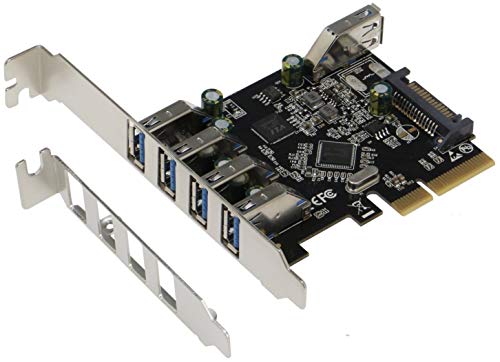 SEDNA - PCIe 5 Port (4E1I) USB 3.1 Gen II (10Gbps) Adapter Card with Low and Standard Profile Brackets - Image 1