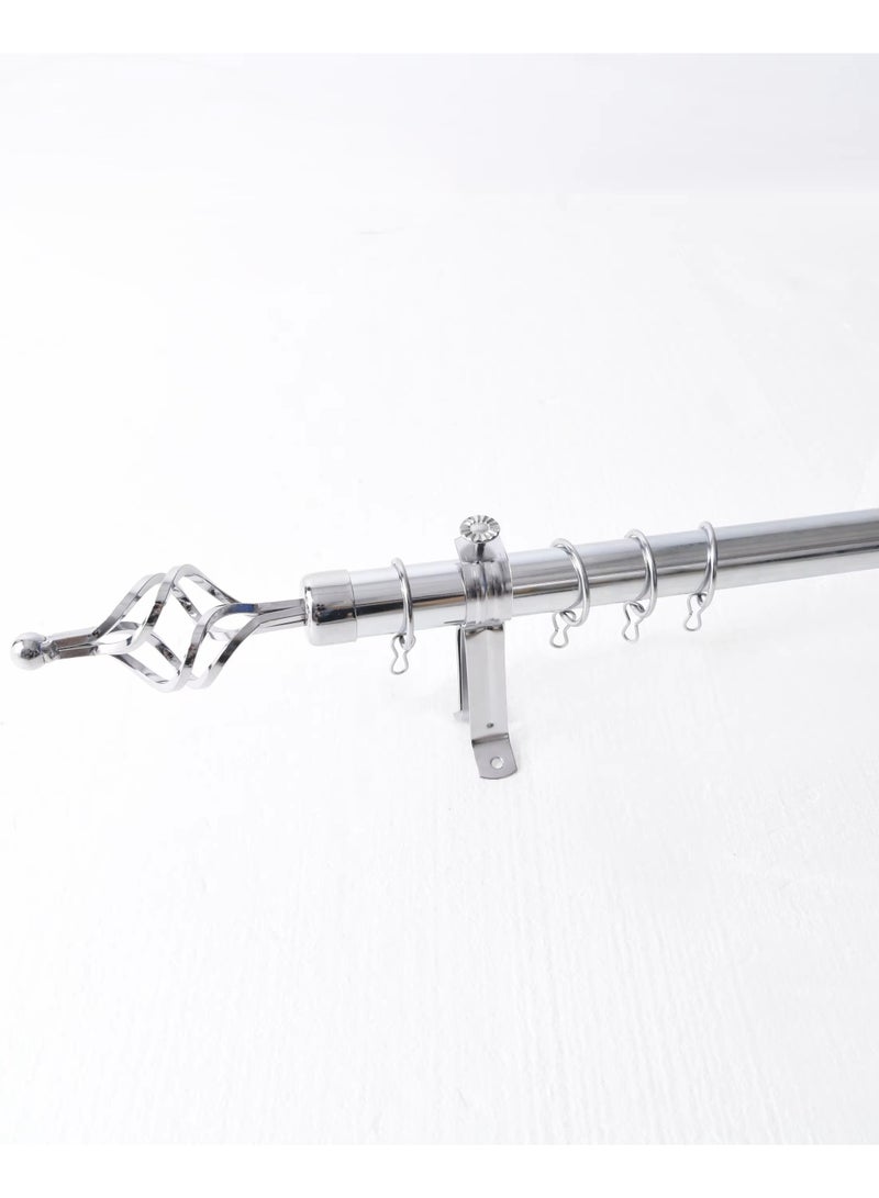 Heavy Duty Extendable Curtain Rod 2 Meter Adjustable Sturdy Steel Silver - Image 1