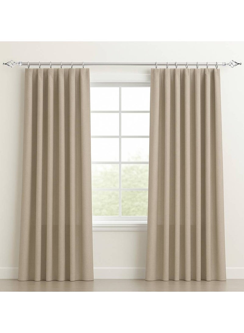 Heavy Duty Extendable Curtain Rod 2 Meter Adjustable Sturdy Steel Silver - Image 3