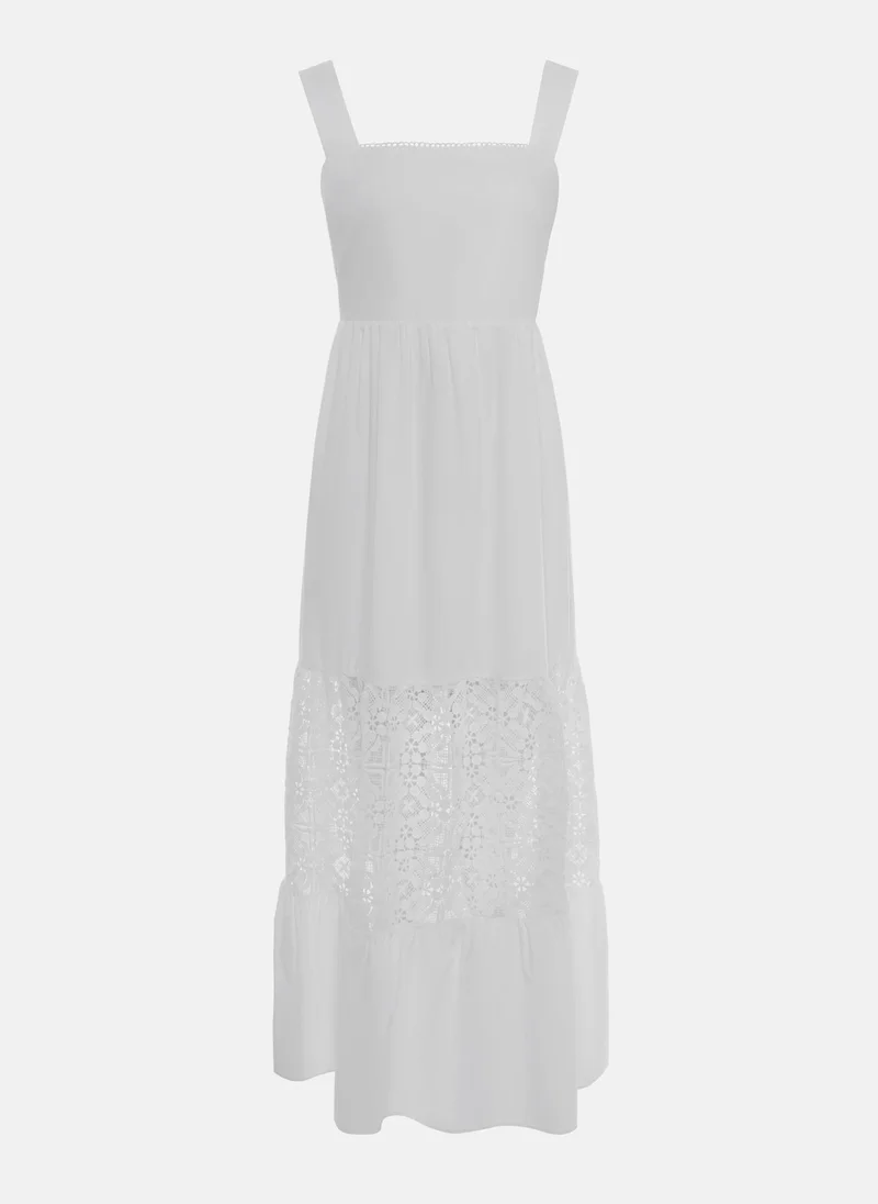 Lichi Midi sundress with lace insert on the skirt