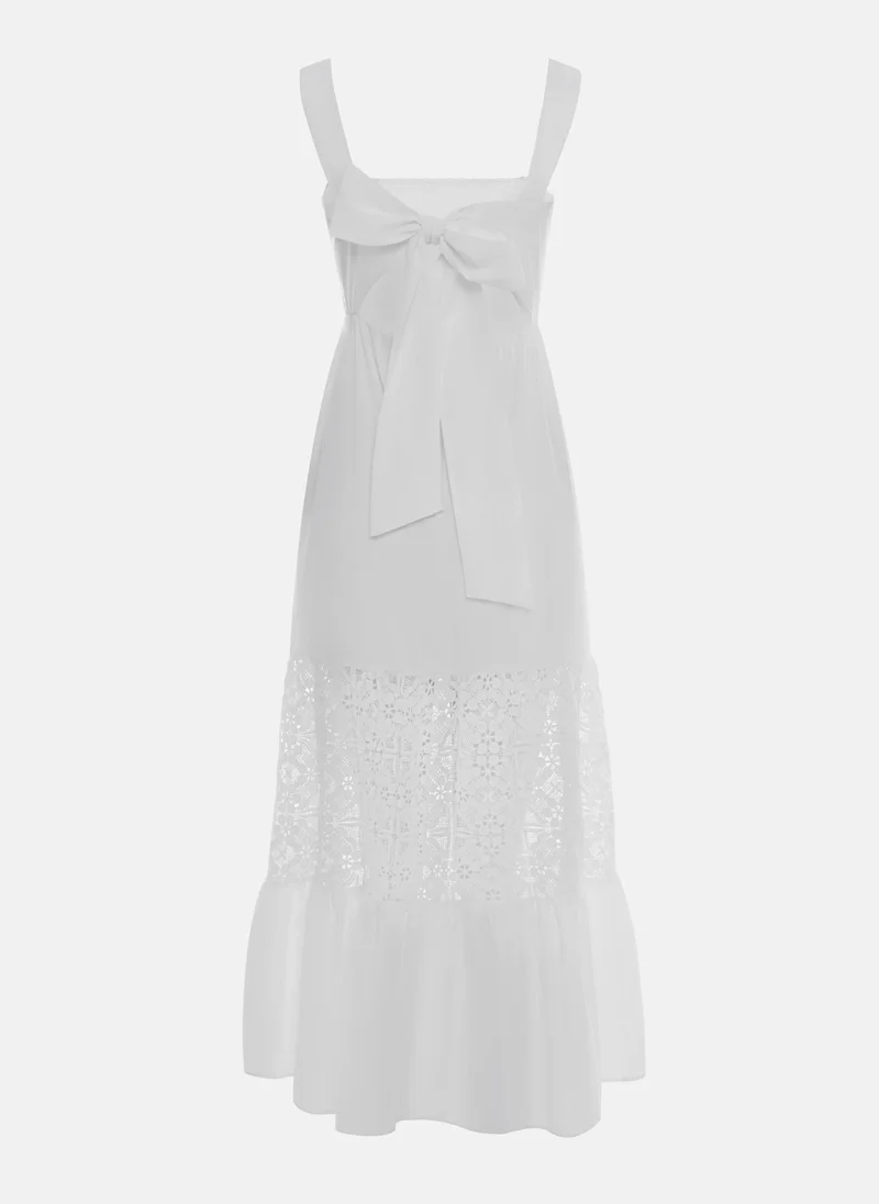 Lichi  Midi sundress with lace insert on the skirt for Women | Best Price UAE