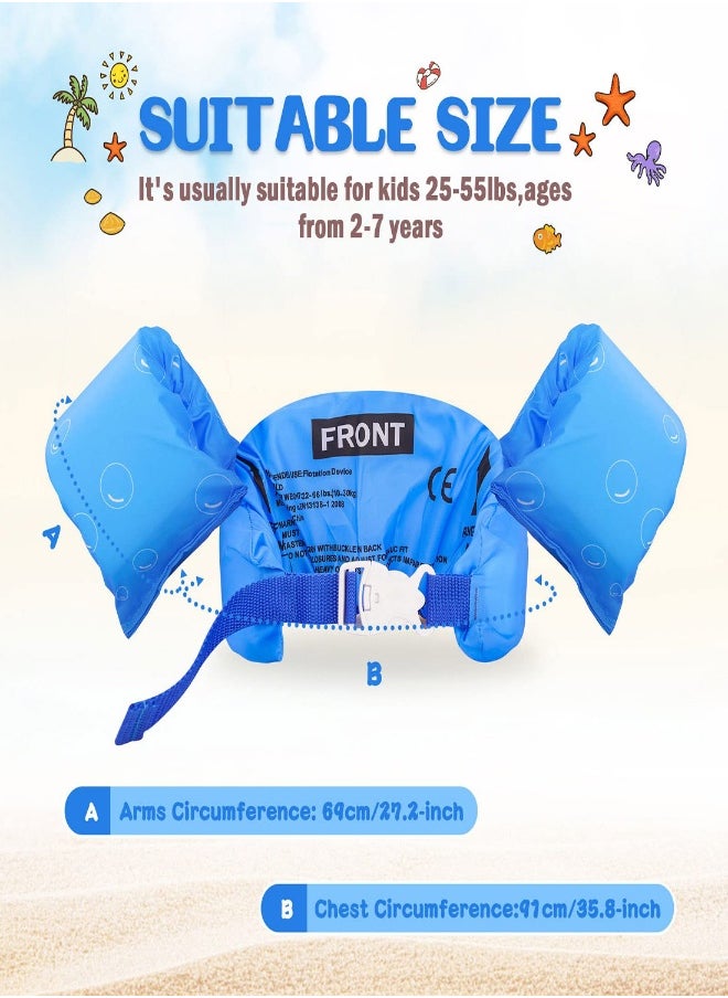 Kids Swim Vest, Foldable Swim Vest Jacket with Adjustable Safety Strap, Suitable for Children Aged 2, 3, 4, 5, 6, and 7 to Learn to Swim and Train  - Image 5