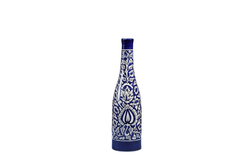 Caffeine Ceramic Handmade Blue Mughal Home Decor Flower Vase (1 Pc) - Image 2
