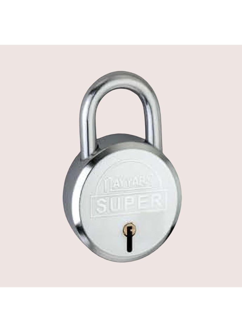 NAYYARS NAYYARS Super HeavyDuty 50mm Silver Round Padlock with 7Lever Security 3 Iron Keys Compact HighSecurity Lock for Home Office and Travel Pack of 5  - Image 2