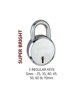 NAYYARS NAYYARS Super HeavyDuty 50mm Silver Round Padlock with 7Lever Security 3 Iron Keys Compact HighSecurity Lock for Home Office and Travel Pack of 5  - Image 3