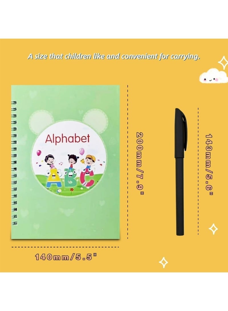 Bukela Reusable Grooved Handwriting Workbooks, Magic Copybook, Magic Writing Practice Copy Books, Practice Copybook for Age 3-5 Calligraphy Simple Hand Lettering (5 Books with Pens). - Image 2