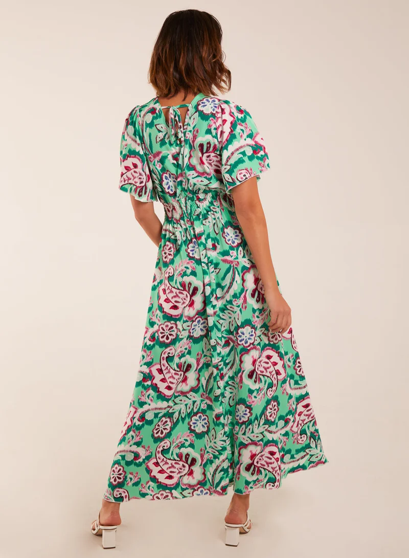 بلو فانيلا فستان ماكسي واسع بتصميم بيزلي