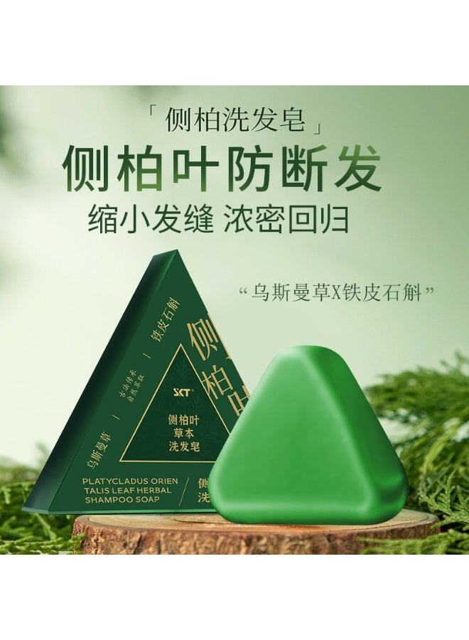 SKT Nature Triangle Shampoo Bar, 100G Usman Grass Green Shampoo Solid Soap, Nature Triangle Shampoos Bars for Hair Growth, Natural Usman Grass Rice Conditioner Soap Bar, for All Hair Types - Image 2