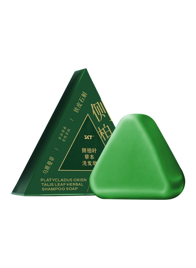 SKT Nature Triangle Shampoo Bar, 100G Usman Grass Green Shampoo Solid Soap, Nature Triangle Shampoos Bars for Hair Growth, Natural Usman Grass Rice Conditioner Soap Bar, for All Hair Types - Image 1