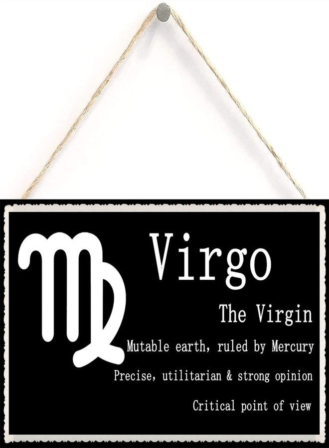 Henntile Virgo The Virgin - Beautiful Spiritual Gift Astrology Sign of The Zodiac Plaque 6 inch by 12 inch Hanging Sign, Decorative Wood Sign Home Decor,Wall Art - Image 1