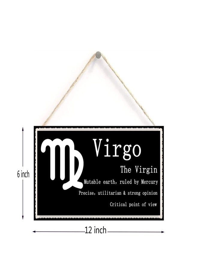 Henntile Virgo The Virgin - Beautiful Spiritual Gift Astrology Sign of The Zodiac Plaque 6 inch by 12 inch Hanging Sign, Decorative Wood Sign Home Decor,Wall Art - Image 2