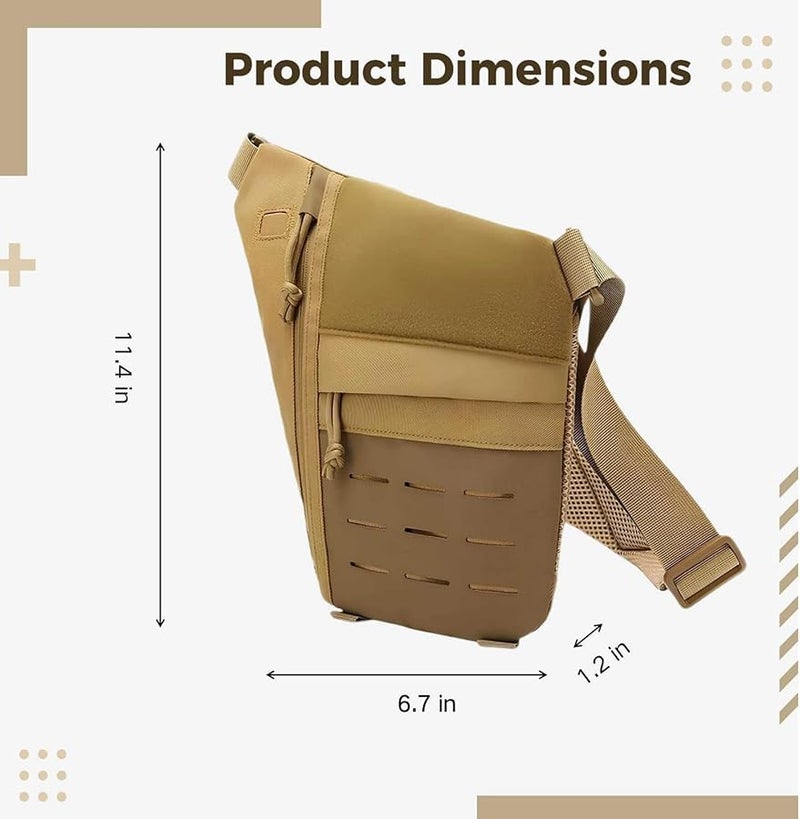 Anti Theft Khaki Oxford Sling Chest Bag For Men Crossbody Shoulder Bag - Image 4