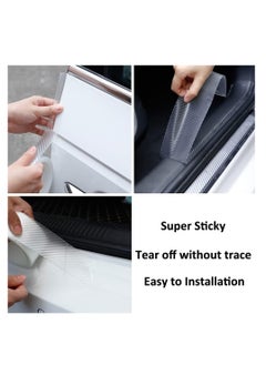 RATSAW Self Adhesive Clear Carbon Fiber Sticker Car Door Sill Trim Vinyl Wrap Sheet Protector Edge 7cm x 3m  - Image 3