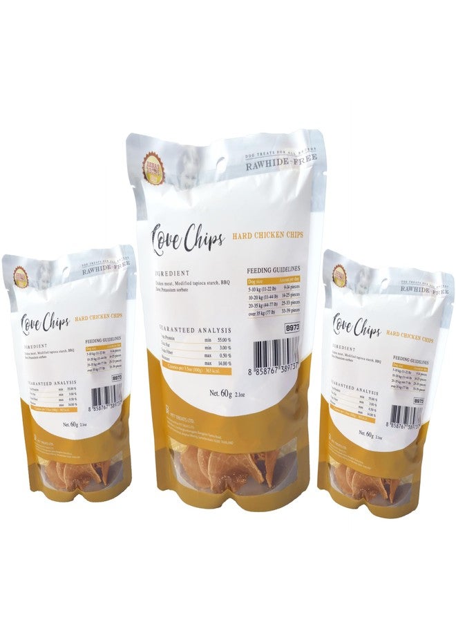 Rena's Recipe Love Chips Dog Treats (2.1 oz) BBQ Flavor Crunchy Chicken Chips - Image 2