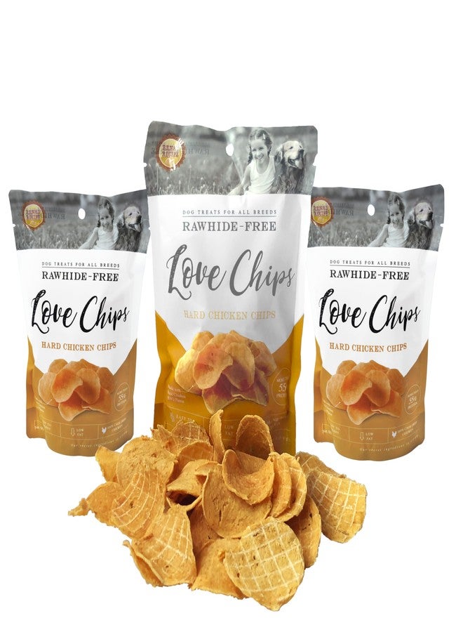Rena's Recipe Love Chips Dog Treats (2.1 oz) BBQ Flavor Crunchy Chicken Chips - Image 1