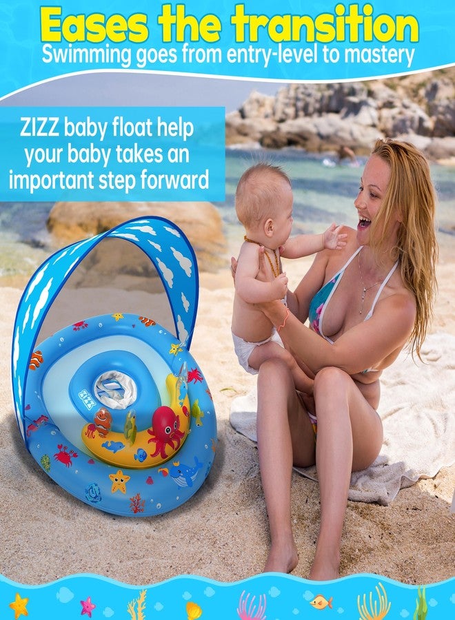 ZIZZ Baby Pool Float with Canopy - Inflatable Baby Swimming Float with UPF50+Sun Protection, Infant Pool Float with Toy Play Console Adjustable Seat for Boys Girls Toddler 6-36 Months - Image 5