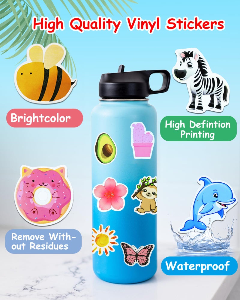 Eoaod 400Pcs Water Bottle Stickers for Kids, Cute Stickers for Water Bottles, Vinyl Waterproof Stickers Aesthetic Laptop Sticker Pack Skateboard Stickers for Kids Teens Girls (Cute-400pcs) - Image 3