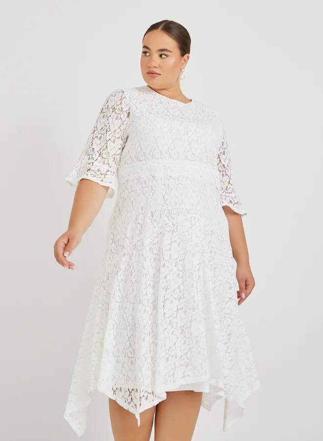 Styli Lace Handkerchief Dress