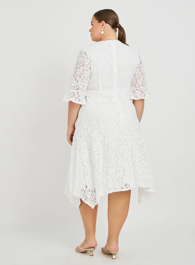Styli Lace Handkerchief Dress