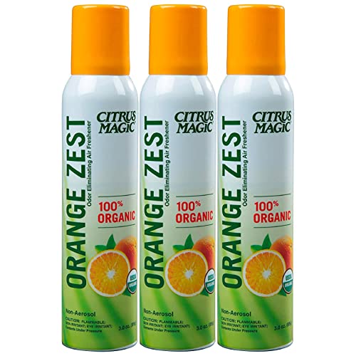 Citrus Magic Organic Natural Odor Eliminating Air Freshener Spray Orange Zest 3Ounce Pack of 3 - Image 1