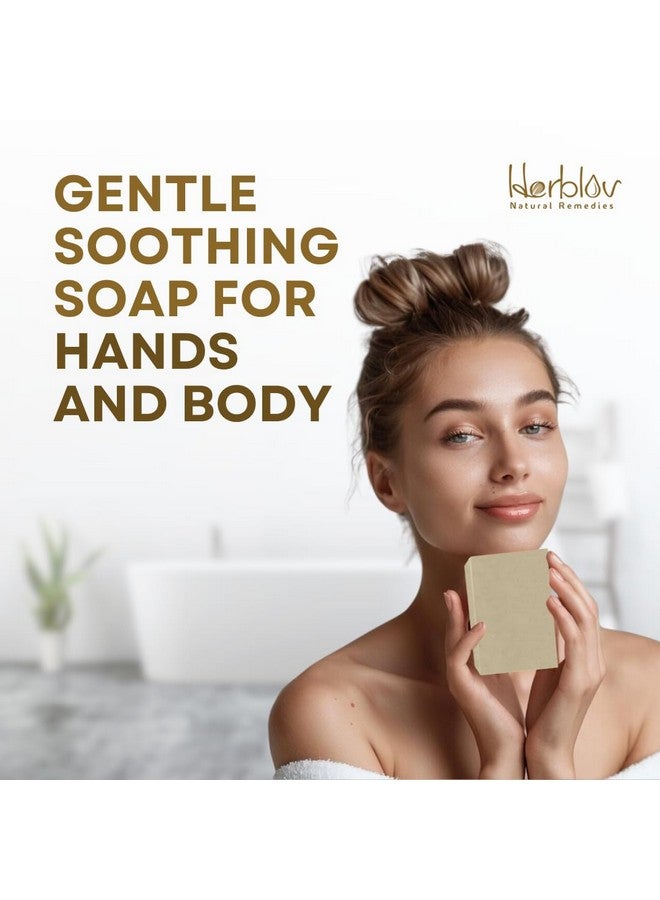 Herblov Oatmeal Honey Goat'S Milk Soap Bar - Natural Bar Soap For Women, Men, Kids, Itchy Skin, Eczema, Psoriasis, Rash, Sunburn Skincare - Calming Colloidal Oatmeal Face Cleanser & Body Wash, Made In Usa - Image 2