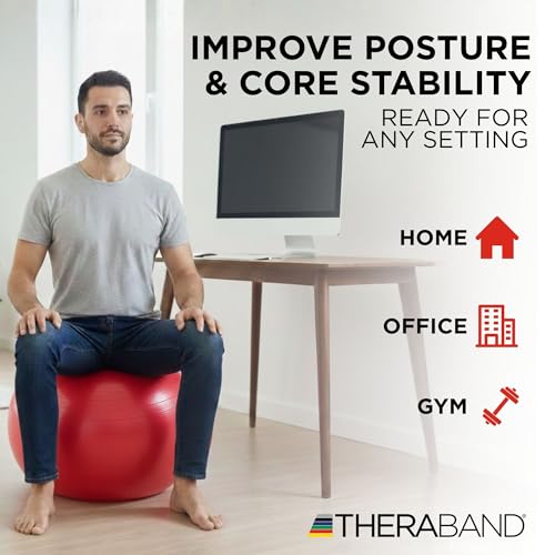 TheraBand Thera-Band Standard Exercise Balls - Red, 21" (55cm) - Image 5