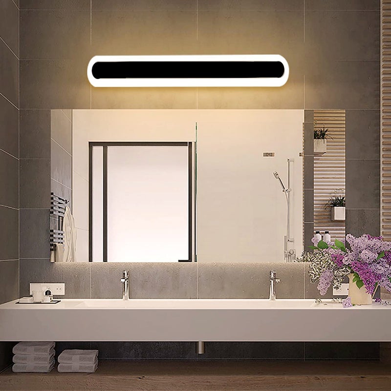 Groeien Pack of 2 LED 15 Watts Round Frosted Acrylic Wall Lamp Mirror Bathroom Picture Wall Light(Warm White) (2) - Image 5