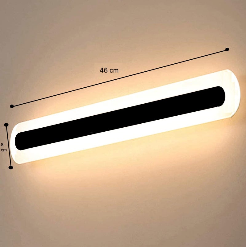 Groeien Pack of 2 LED 15 Watts Round Frosted Acrylic Wall Lamp Mirror Bathroom Picture Wall Light(Warm White) (2) - Image 4