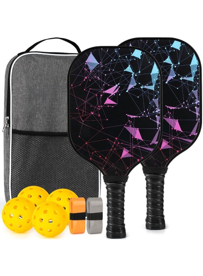 Pickleball Paddles, USAPA Approved Fiberglass Surface Pickleball Set with Pickleball Rackets, Pickleball Paddles Set ​for Men Women - Image 1