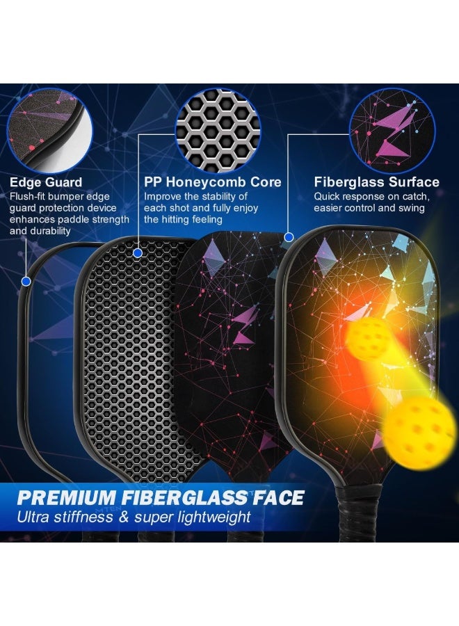 Pickleball Paddles, USAPA Approved Fiberglass Surface Pickleball Set with Pickleball Rackets, Pickleball Paddles Set ​for Men Women - Image 2