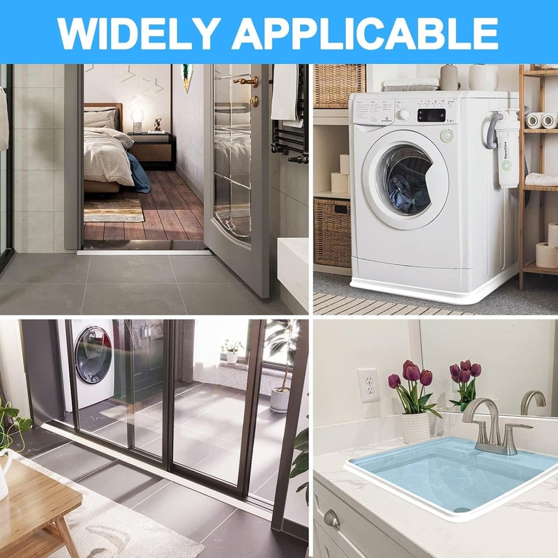 Duzzy 67 Inch Collapsible Shower Water Dam, Shower Threshold Water Stopper Barrier and Retention System and Keeps Water Inside Threshold Dry and Wet Separation, Suitable for Bathroom & Kitchen - Image 3