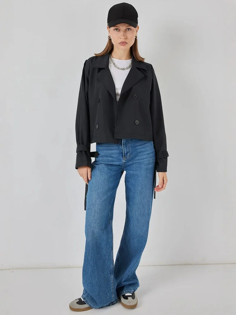 BIG DART BDART Short Belted Trench Coat