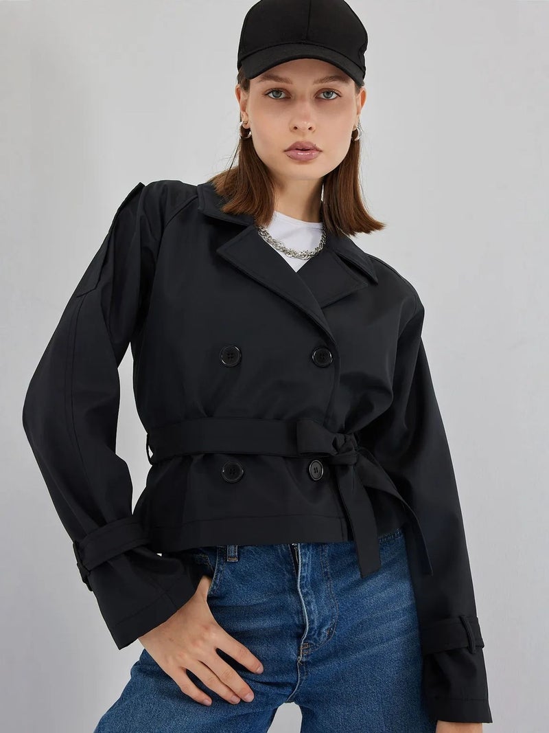 BIG DART BDART Short Belted Trench Coat - Image 3