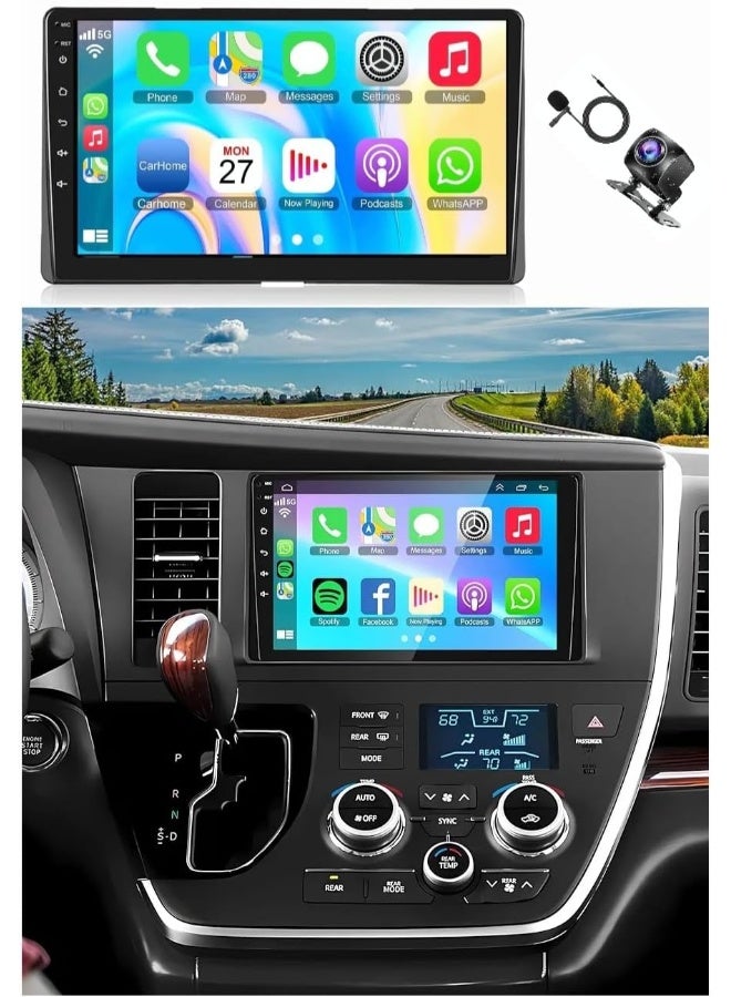 Vierex Fit Toyota Sienna Car Stereo Sienna 2015-2018 Android Screen With Apple Carplay Android Auto Wireless WiFi DSP FM&AM BT AHD Camera Included Fast Interface (8+128GB 8CORE 8CORE) - Image 2
