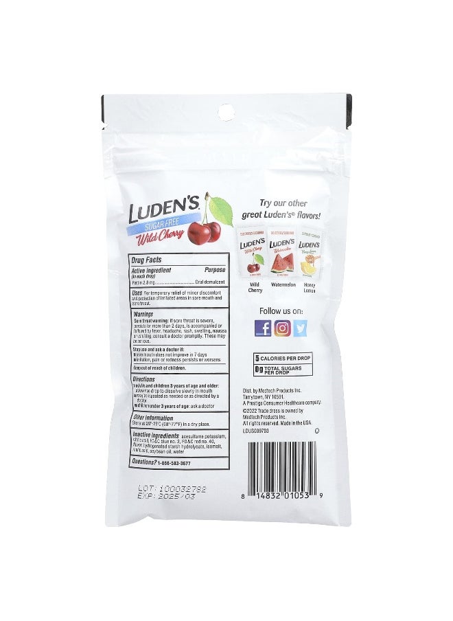 LUDEN'S Luden's, Pectin Lozenge/Oral Demulcent, Sugar-Free, Wild Cherry, 25 Throat Drops  - Image 2