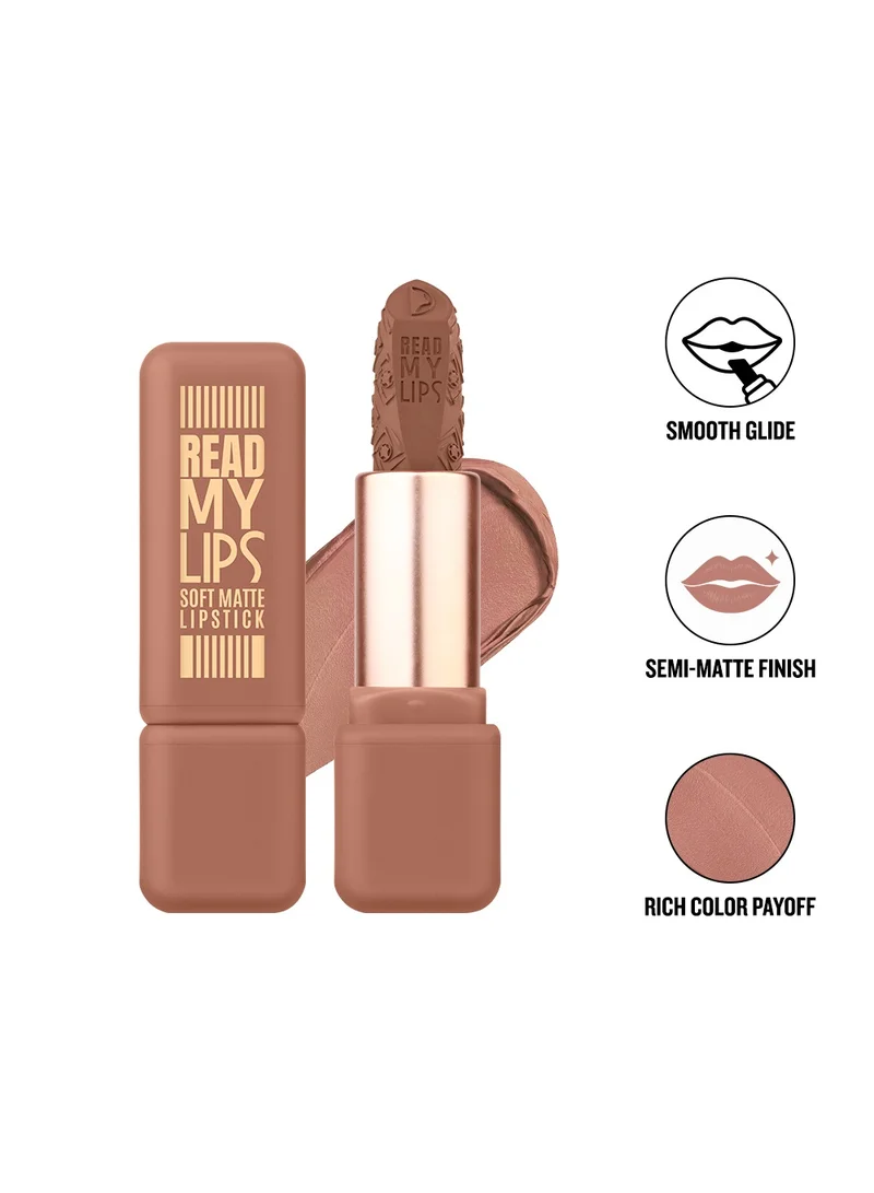 كاركتر أحمر شفاه مطفأ ناعم من Character Read My Lips - صبغة غنية، فيتامين E وزيت الجوجوبا