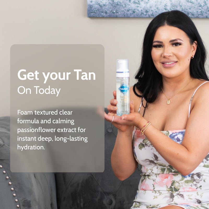 Fake Bake Foam Tanning Water Self Tanner Instant Glow with Hydrating Passion Flower Rejuvenation - Natural Looking Sunless Bronzing for Women & Men - 6.7 oz - Image 2