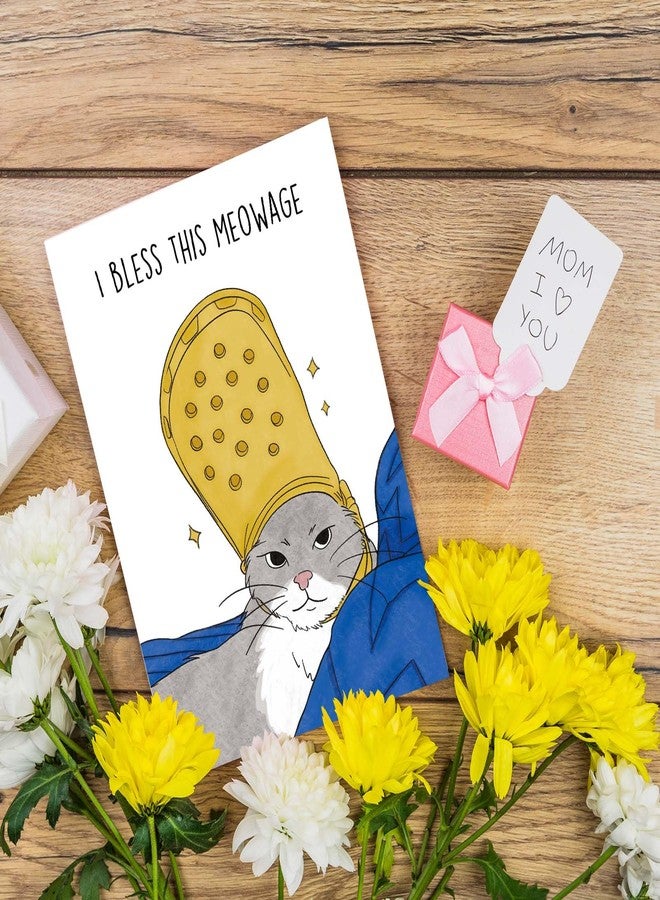 Goroar Funny Pope Cat Meme Wedding Congratulations Card, Wedding for Cat Lovers, Family, Friends, Just Married Card - Image 4