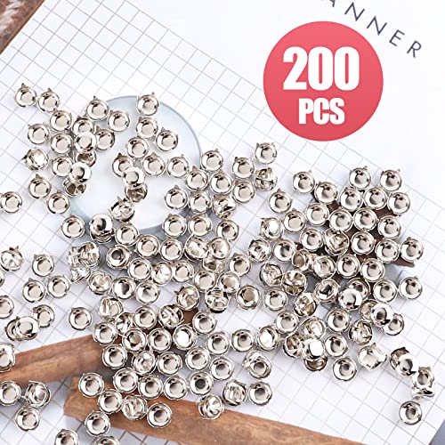 RUTICH 200pcs 5MM Antique Silver Round Dome Metal Studs Spots Nailheads Fastners… - Image 3